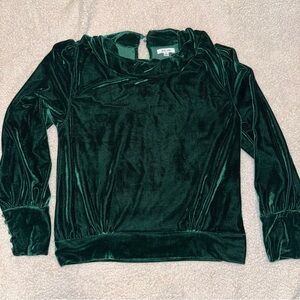 Elegant Green Velvet Blouse
